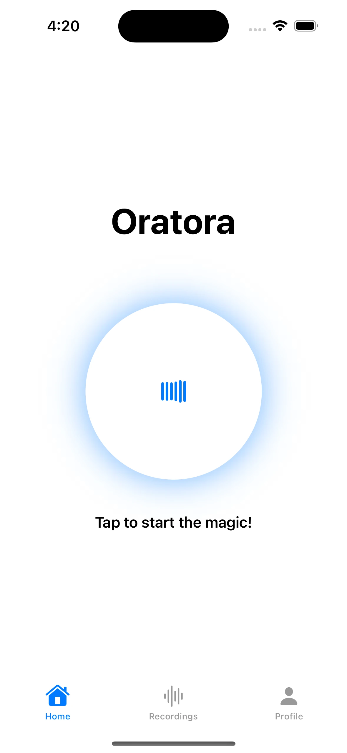 Oratora - Screenshot of Christian Rosales' Oratora project showcasing Swift, Whisper, Firebase